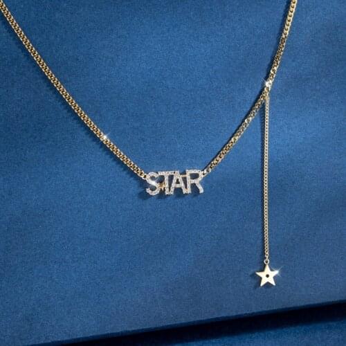 2021 New Fashion Statement Necklace Summer Jewelry Women Gift Temperament Star Necklace Golden High Quality Wholesale