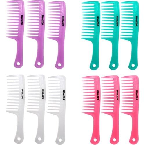 3pcs Wide Tooth Combs Detangling Hair Brushes, Paddle Hair Comb, Care Handgrip Combs-Best Styling Comb for All Hair Types
