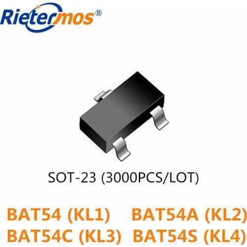 3000PCS BAT54 KL1 BAT54A KL2 BAT54C KL3 BAT54S KL4 SOT23 SMD HIGH QUALITY