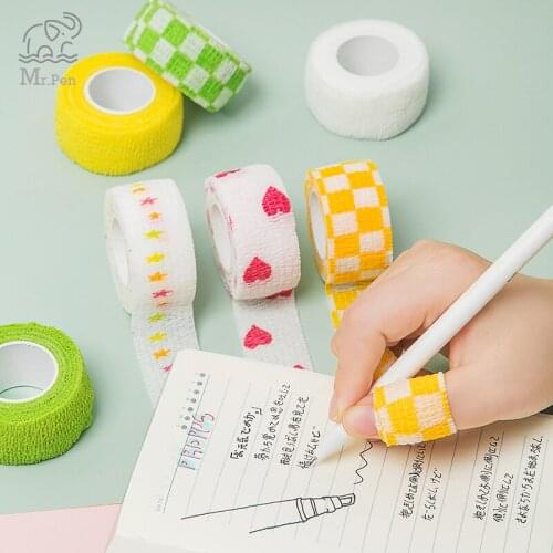 5 Roll Student Writing Protect Finger Bandage Non-woven Wrapping Finger Joint Protective Sleeve Anti-wear Tape Kawaii Stickers