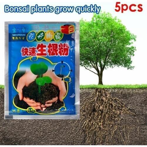 5Pcs Fast Rooting Powder Rooting Hormone Powder Improve Flowering Cutting Survival Rate Plants Grow Cut Dip Powder Fertilizer