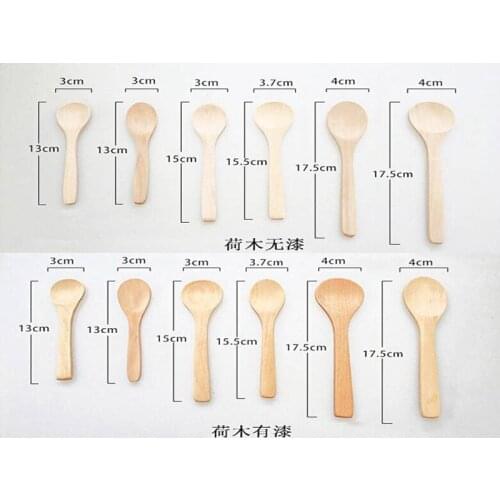 500pcs/lot Condiment Utensil Wooden Coffee Spoon Small Spoon Kitchen Cooking Teaspoon Kids Ice Cream Tableware Tool 15~17.5cm