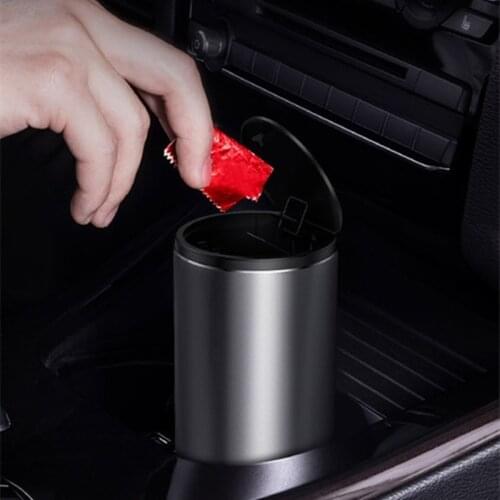 Black Portable Car Trash Can Car Garbage Bin Auto Organizer Storage Bag Ashtray Dust Case Holder Auto Interior Accessories