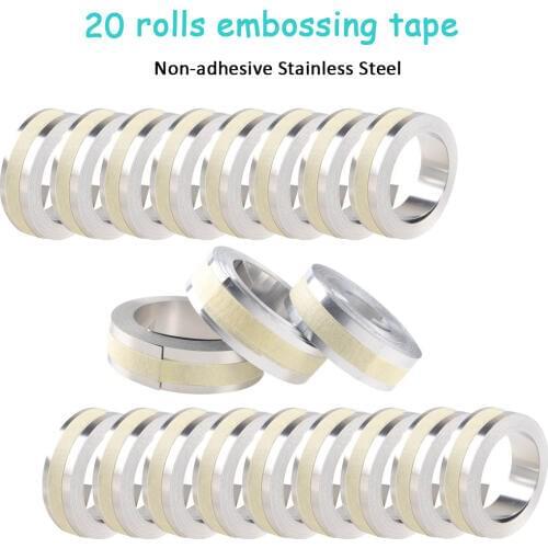 CIDY for Non-Adhesive Stainless Steel Compatible DYMO 3D 32500 12mm*6.4m Embossing Label Tapewriter for Dymo M1011