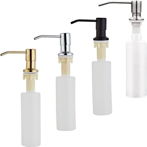 300ML Kitchen Sink Soap Dispenser Black ABS Dispenser Detergent Liquid Soap Lotion Dispensers Stainless Steel Head