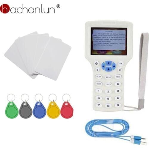 RFID Copier Duplicator 125KHz Key fob NFC Reader Writer 13.56MHz Encrypted Programmer USB UID Copy Card Tag 10 English Frequency