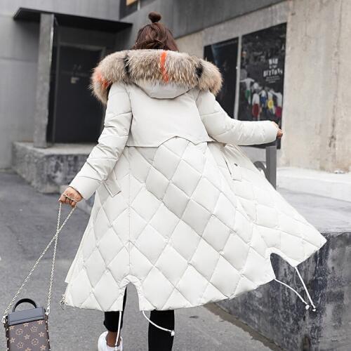 European And American Polyester Zipper Hot Cotton Padded Clothes Girl Long Knee Windbreaker Female 2019 New Autumn Winter Dress