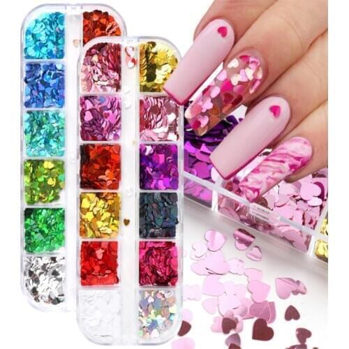 Holographic Butterfly Heart-shaped Heart Nail Art Glitter Micro Laser Star Flakes 3D Sequins Polish Manicure Nail Decoration