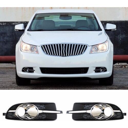 JanDeNing 2pcs Kit Car New Black Front Left + Right Bumper Fog Light Lamp Cover Grille Fit for Buick LaCrosse 2010-2013