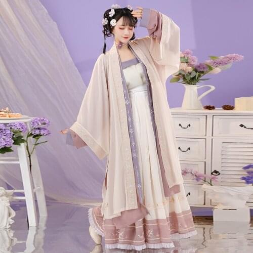 XinHuaEase Hanfu Womens Chinese Traditional Style Clothes Set Fairy Princess Dresses Song Dynasty Cosplay Costumes Woman Suit