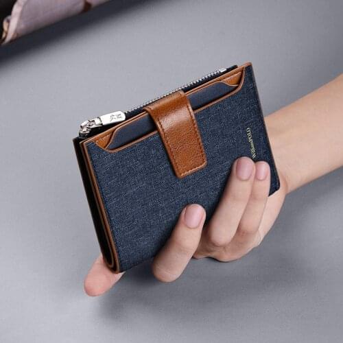 Large capacity wallet canvas card holder multi function Coin Zipper Bag