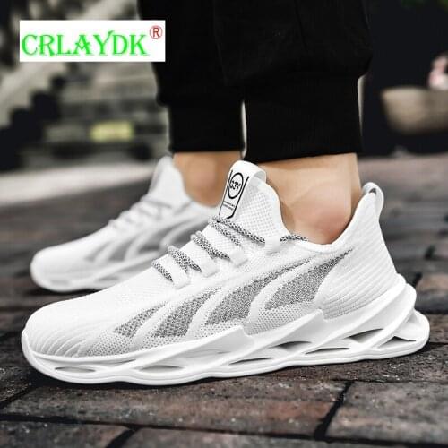 CRLAYDK Sports Shoes for Men Mesh Summer Breathable Running Sneakers Casual Top Quality Footwear Blade Luminous Fitness Tennis