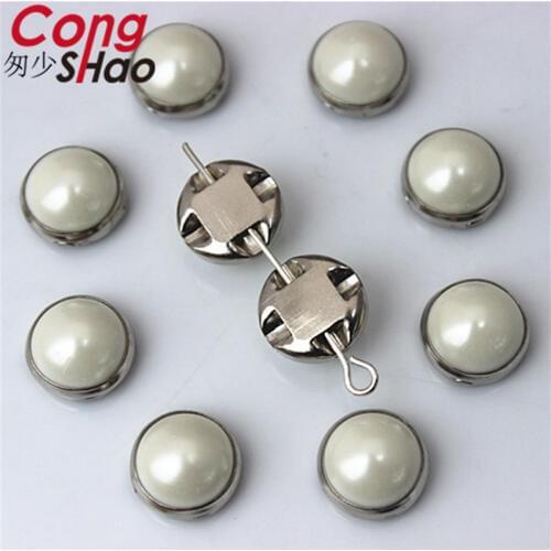 Cong Shao 11mm 50pcs Round crystals Acrylic rhinestone trim With Metal copper Claws flatback sewing 2 Hole costume Button CS151D