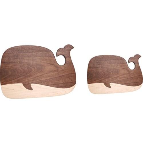 HOT-Creative Black Walnut Whale Cutting Board Solid Wood Cutting Board Complementary Food Board Sushi Pizza Tray