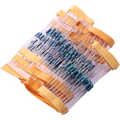 Glyduino 600PCS 10 - 1M Ohm 1/4w Resistance 1% Metal Film Resistor Resistance Assortment Kit Set 30 Kinds Each 20Pcs