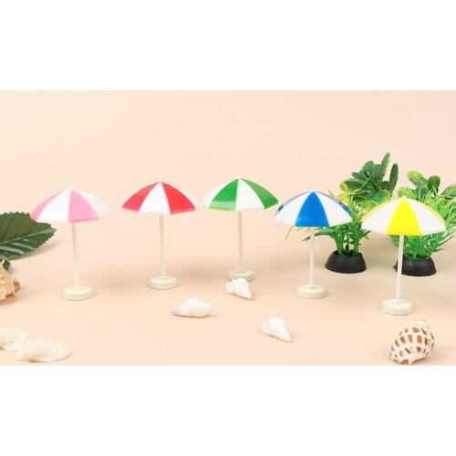 2pcs Doll House Miniature Beach Sun Umbrella Dollhouse Colorful Scenes Decoration Accessories Pretend Toy