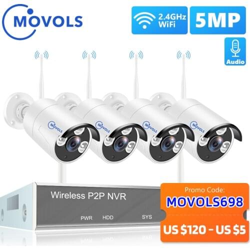 MOVOLS 5MP 8CH Wireless CCTV System 1920P Outdoor Waterproof Wifi IP Security Camera Audio Record P2P Video Surveillance Kit