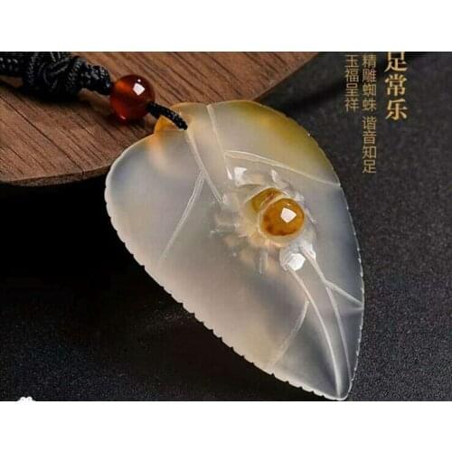 Natural genuine and beautiful ice species satisfy Changle chalcedony Pendant Necklace Charm jade jewelry necklace