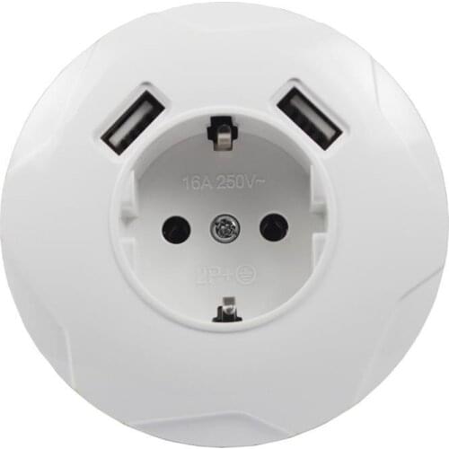 German standard European standard USB wall socket can charge mobile phones Dual USB ports 5V 2A Usb