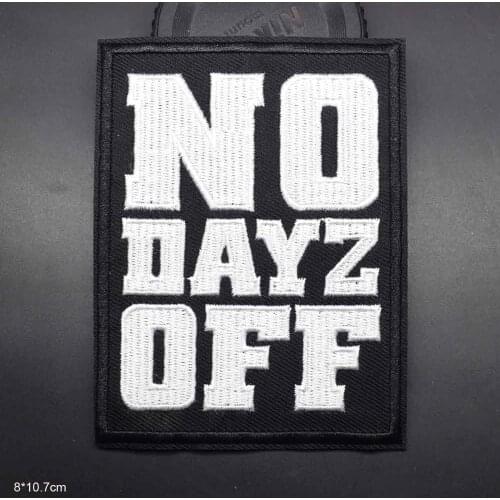 Novelty Workaholic No OFF Words Iron On Embroidered Clothes Patches For Clothing Stickers Garment Wholesale