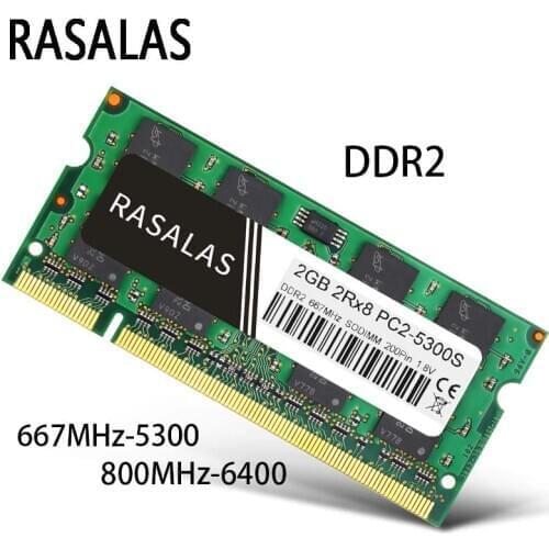 Rasalas DDR2L RAM 2GB 2PCS Oперативная Nамять 667Mhz 800Mhz PC2-5300S 6400S SO-DIMM 1,8V Notebook 200Pin Laptop Memory Sodimm