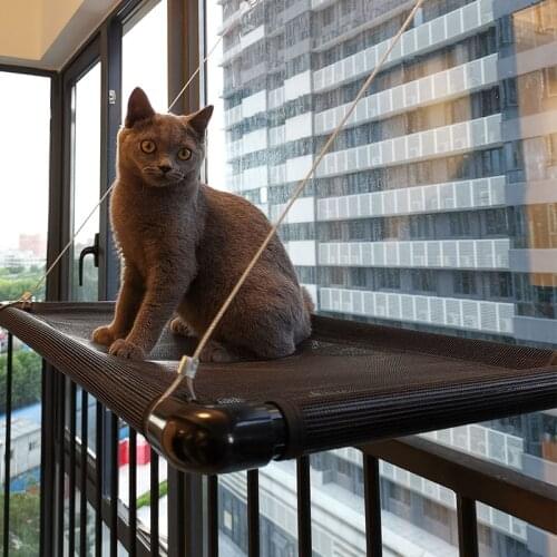 Large Cat Window Hammock Suction Cup Big Cat Kitten Hammock Breathable Mesh Pet Bed Cozy Cat Nest Load-bearing 20kg