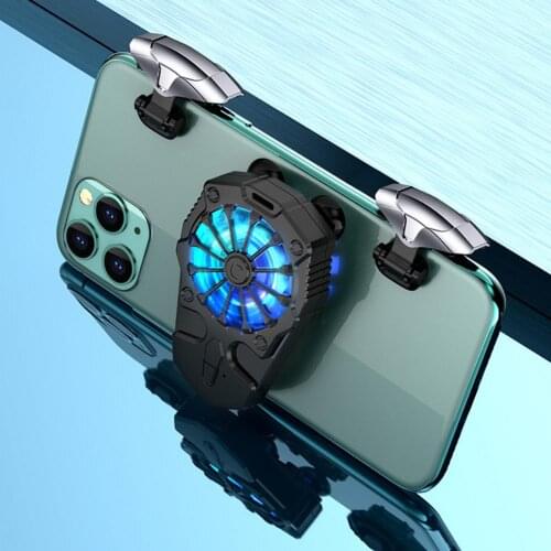 P15 Mobile Phone USB Game Cooler 9 Cooling Fan Gamepad Holder Stand Radiator For Iphone Samsung With Mechanical Button For PUBG
