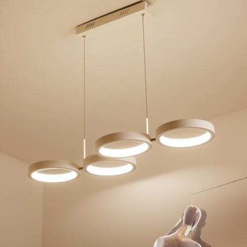 Nordic Simple White Led Pendant Chandelier Lustre Rings Led Chandelier Lamparas Luminarias Suspend Lamp For Dining Room
