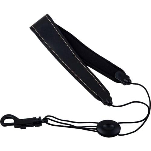 Adjustable Saxophone Sax Leather Nylon Padded Neck Strap with Hook Clasp