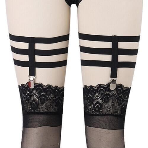 Sexy Women Garter Belt Lady Adjustable Body Harness Black Suspender For Stockings Clubwear Lingerie Garters