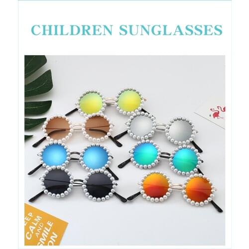 New Baby Sunglasses 2021 Fashionable Anti-UV Pearls Solid Color Sunglasses For Boys Girls Photography Props