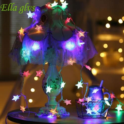 LED Light Battery Operated 3M,5M,10,Five-pointed Star LED string lights for Wedding Party Outdoor Indoor Christmas Home Garland