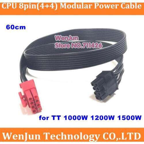 High Quality 60cm PSU 8pin to CPU 8(4+4)-pin Modular Power Supply Cable for TT /Thermaltake 1200w 1000W 1500W