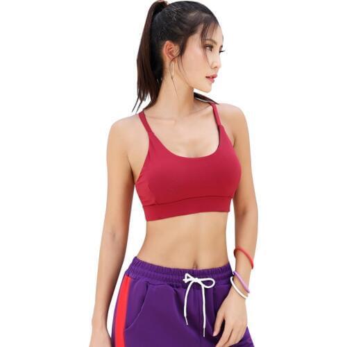 Sanderala Sportswear Women Sport Shockproof Bra Fitness Yoga Push Up Tops Bra Back Closure Wire Free Push Up Seamless SportsBra
