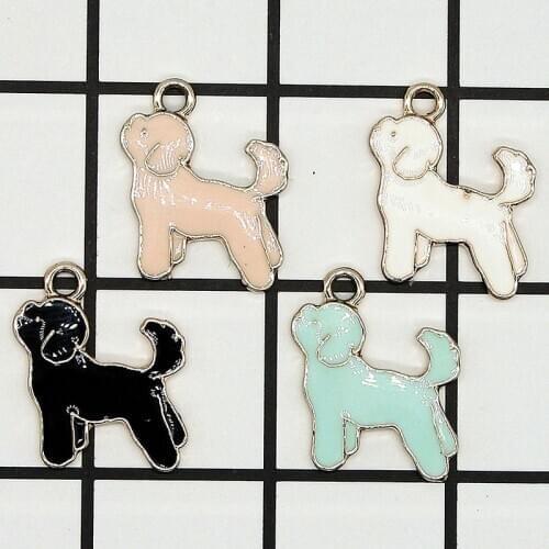 10pcs Cute Animal Series Enamel Dog Charms Drop Oil Metal Floatings Fit Earrings DIY Pendants Jewelry Accessories XL907