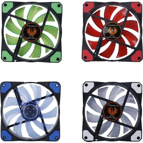Colorful 120mm fan Cooler Computer Fan 120mm LED Ultra Silent Computer PC Case Fan 15 LEDs 12V Around 1200RPM 3 Pin Fan