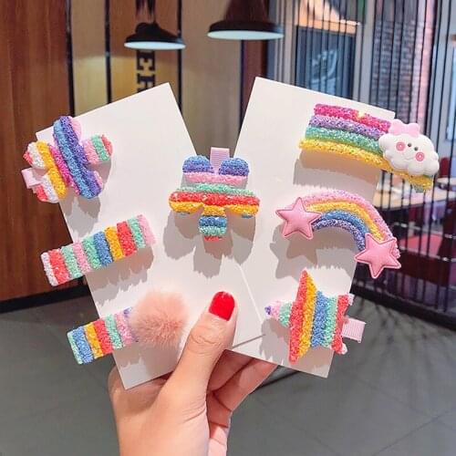 3/5pcs Hair Clips Hair Pins For Girls Women Kawaii Hair Accessories Sparkling Colorful Non-slip Headwear Hairpins Cute Fashion