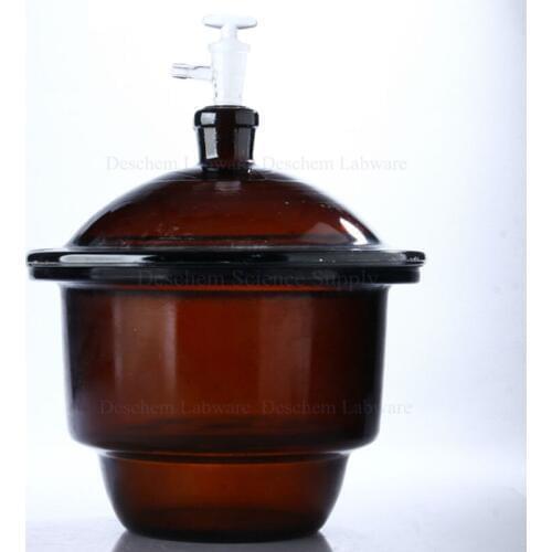 300mm,Amber Brown Glass Desiccator Jar,ID=30cm,W/Vacuum Stopcok,Lab Glassware