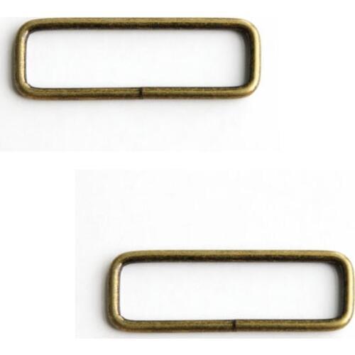 50 pcs 2 inch x 0.5 inch Split Rectangular Loop Antique Brass Color