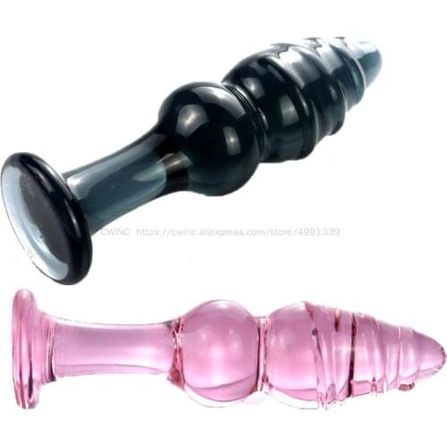 CW0192 Crystal Glass Anal Plug Men Beginner 13.5cm Length