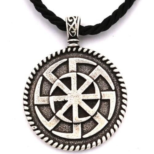 Antiquing Kolovrat Slavic Symbol of the Sun Vintage Wheel Pendant Stunning Ornament Unique Pagan Jewelry