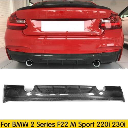 Carbon Fiber Rear Lip Auto Car bumper Diffuser For BMW F22 220i 280i 230i 235i M Sport Coupe Convertible 2 Door 14-17 Black FRP