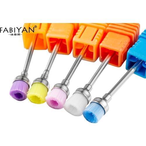 Stainless Steel Electric Machine Files Polishing Cuticle Remover Nail Art Drill Bit Cleaning Brush Manicure Accessories Tools