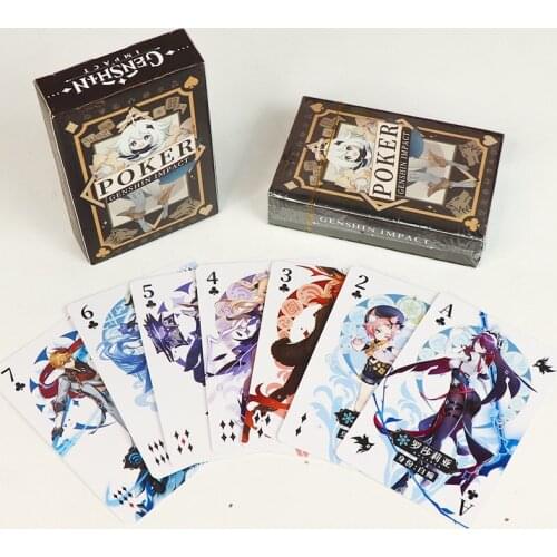 Game Genshin Impact Zhongli Venti Kaedehara Kazuha Kamisato Ayaka Poker Card Family Holiday Party Playing Cards Deck Card Board
