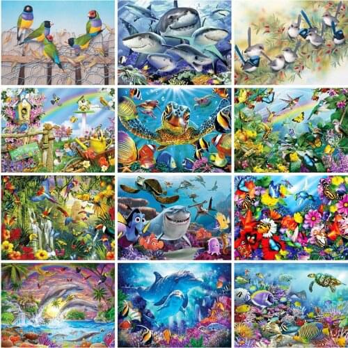 5D Bird Diamond Painting Full Square/Round Dolphin Cross Stitch Embroidery Mosaic Animals Diamond Art Gift Home Decoration