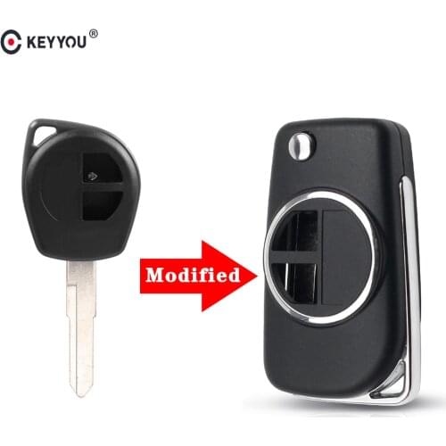 KEYYOU 10x Modified Remote 2 Button Flip Folding Car Key Shell Case Cover for SUZUKI SWIFT SX4 ALTO VITARA IGNIS JIMNY Splash