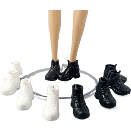 5Pairs/lot High Quality Sneakers for Barbie Doll Shoes Foot Flat Shoes Daily Wear Fashion Shoes 1/6 Dolls Accessories Kids Toys