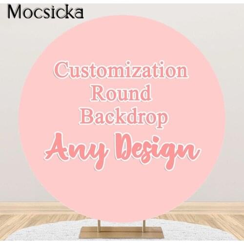 Mocsicka Any Design Party Round Circle Backdrop Cover Cartoon Theme Party Decoration Custom Circular Photography Background