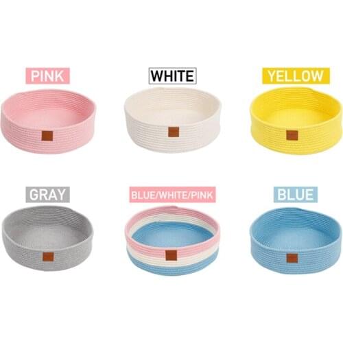 Cotton Rope Round Cat Bed for Small Medium Dogs Handmade Cat Scratcher Scratching Pad