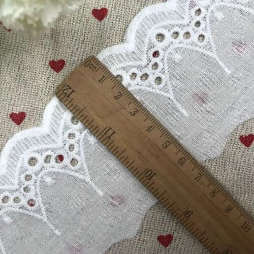 6CM Wide HOT Embroidery cotton flower lace fabric trim ribbon DIY sewing Water soluble applique collar guipure decor
